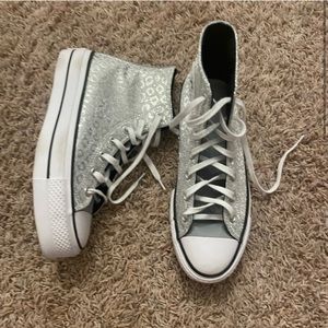 Sparkly leopard platform converse!